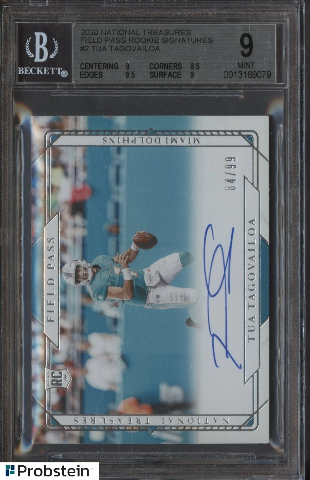 Tua Tagovailoa Panini National Treasures Rookie Signatures Field Pass #FPTT Base