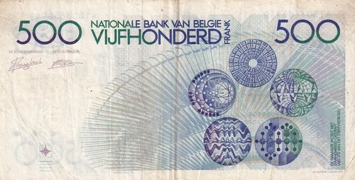 Belgium, 500, 1982/1998, VF, p143 , Serial Number: 41808658942 - Picture 2 of 2