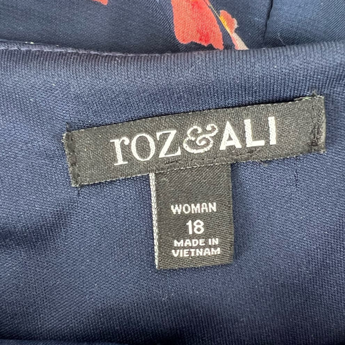 Roz & Ali Blue Floral Ruffle Dress Size 20 New with Tags - Picture 3 of 8