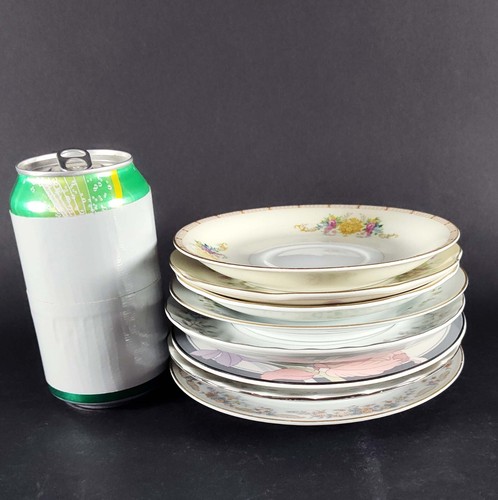 8 Vintage Mismatched Saucers China Tea Plates Multicolor Shabby Cottage - Picture 13 of 16
