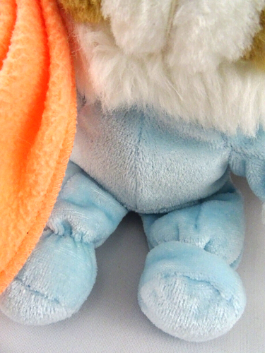 Vintage Commonwealth Blue Bunny Rabbit Squeak Toy Plush Carrot Blanket 1993 - Picture 4 of 9