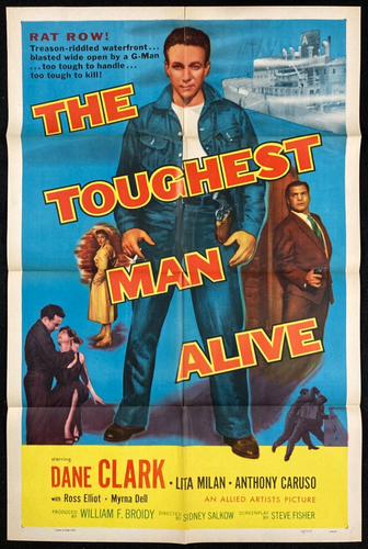 TOUGHEST MAN ALIVE Original Film Poster Dane Clark US Agent Film Schwarz Verbrechen