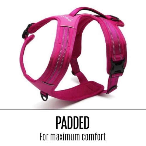 Reflective Heavy Duty Harness Pink L Vest with High Visibility Reflectors K9 New - Picture 5 of 12