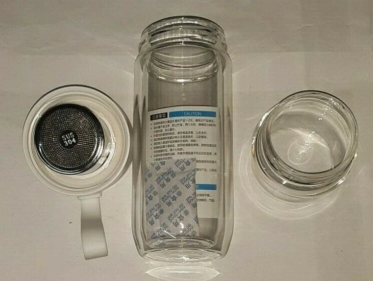 TAZA DE TÉ DE FLORES 320 ml BOTELLA INFUSORA DE TÉ BLANCA VIDRIO TRANSPARENTE BOTELLA DE 3 piezas sin cortar Foto 4 de 4