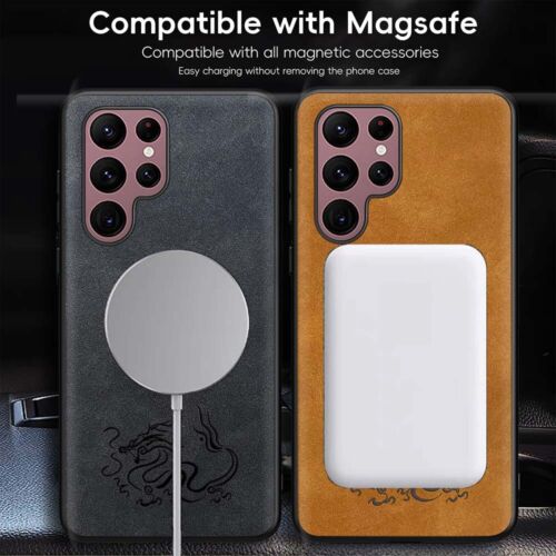 Stoßfeste magnetische Lederhülle Handyhülle für Samsung Galaxy S24 Ultra 23 22 - Bild 58 von 62