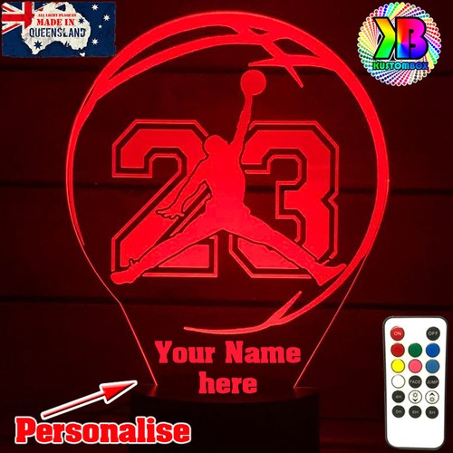 MICHAEL JORDAN NBA BASKETBALL Personalised 3D LED Night Light 7 Colour Lamp - Picture 4 of 15