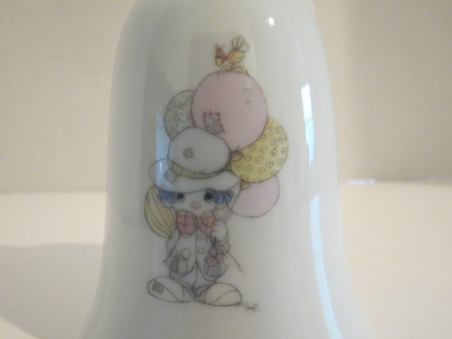 Enesco Precious Moments 1985 Samuel J Butcher Clown Holding Balloons Bell - Picture 6 of 8