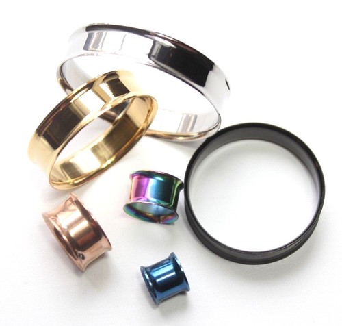 1 piece 2mm-50mm Double Flare Stretcher Ear plug Steel Metal Guages Flesh Tunnel - Picture 3 of 5