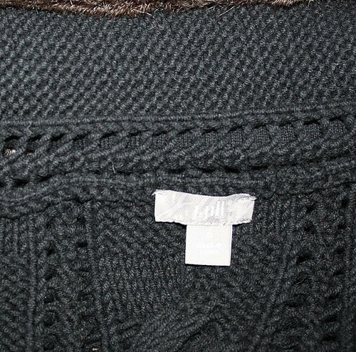 J Jill Black Cable Knit Sweater Vest Crochet Faux Fur Collar Buttons NWOT S - Picture 6 of 6