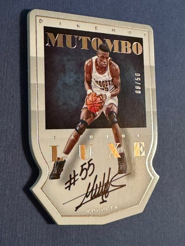 2015 Panini Luxe Dikembe Mutumbo DC-DMU On Card Auto Autograph #08/50 MINT - Picture 5 of 6
