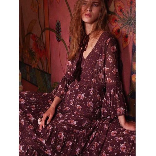 Ulla Johnson Silk Aurora Georgette Dress Plum Size 2 Barneys $425 MSRP - Picture 6 of 13