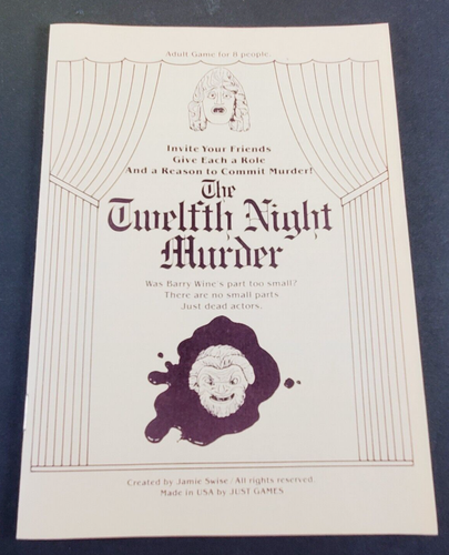 VTG COMPLETE The Twelfth Night Murder Jamie Swise Board Games JUST GAMES - Picture 3 of 15