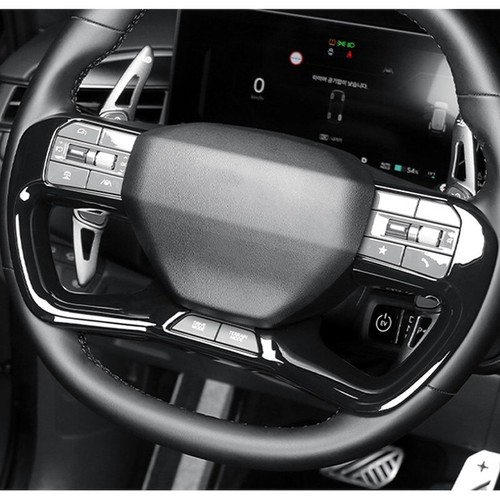 Gloss Black Inner Steering Wheel Frame Trim Cover Protect for Kia EV5 2024 2025 - Picture 5 of 6
