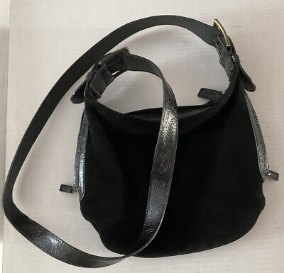 Tosca Blu  Black  Crossbody Suede Messenger Bag Purse