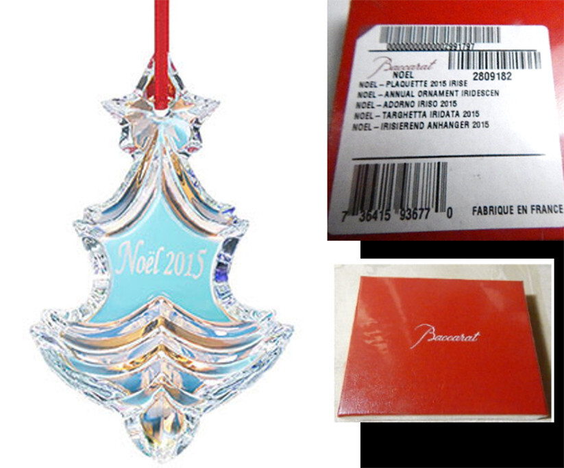 Baccarat クリスタルオーナメント クリスマスツリーNoël 2015 BACCARAT 2015 Annual Ornament, Noel Christmas Tree, IRIDESCENT