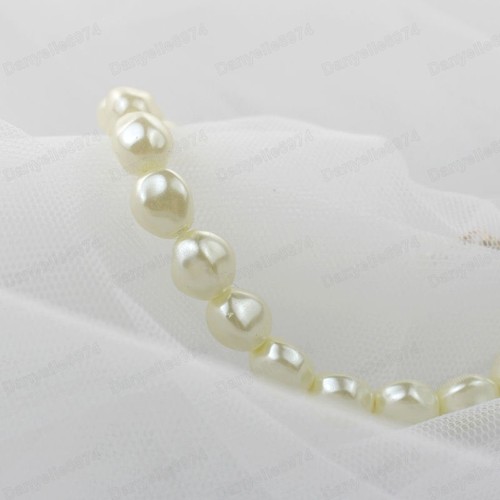 PULSERA DE PERLAS CREMA ajustable perlas formales clásicas chapadas en oro/plata novia - Imagen 2 de 9