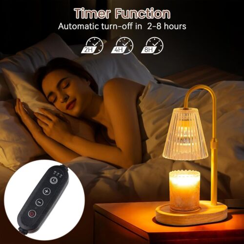 Candle Warmer Lamp with Timer and 2 Bulbs - Adjustable Height Wax Melt Electric - Picture 20 of 72