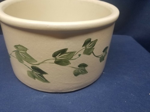 Vintage RRP Robinson Ransbottom Hand Painted 2 Qt Low Jar Ivy Made in Ohio - Picture 4 of 5