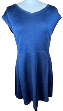 Talbots NEW Dress Blue M Medium Cap Raglan Sleeves V-Neck NWT Stretchy