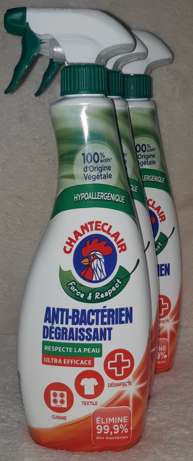 Lot de 3 DESINFECTANT multi usage 100% actif origine végétale respecte la peau