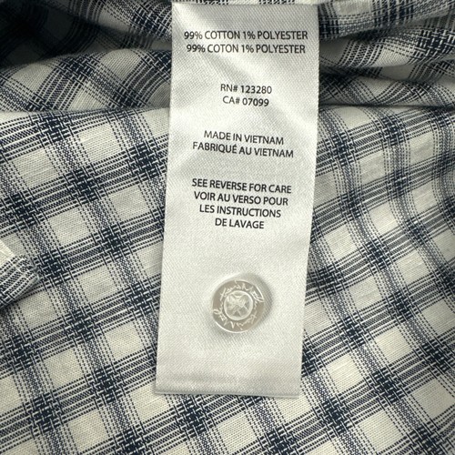 New Travis Mathew Shirt Mens Small Navy White Button Up Plaid Surry Hills NWT - Picture 8 of 10