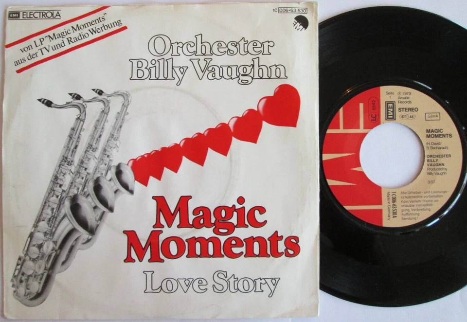 Billy Vaughn / Magic Moments / Love Story 7" Vinyl Single 1979 - Bild 2 von 2