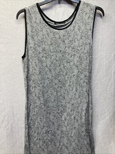 BANANA REPUBLIC Stampa Maxi Dress Large Sleeveless Gray Floral Gauze