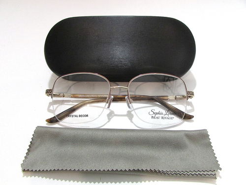 Sophia Loren Beau Rivage 95 183 Brown/Gold Rimless Eyeglasses Rx-Able Frame - Picture 1 of 2