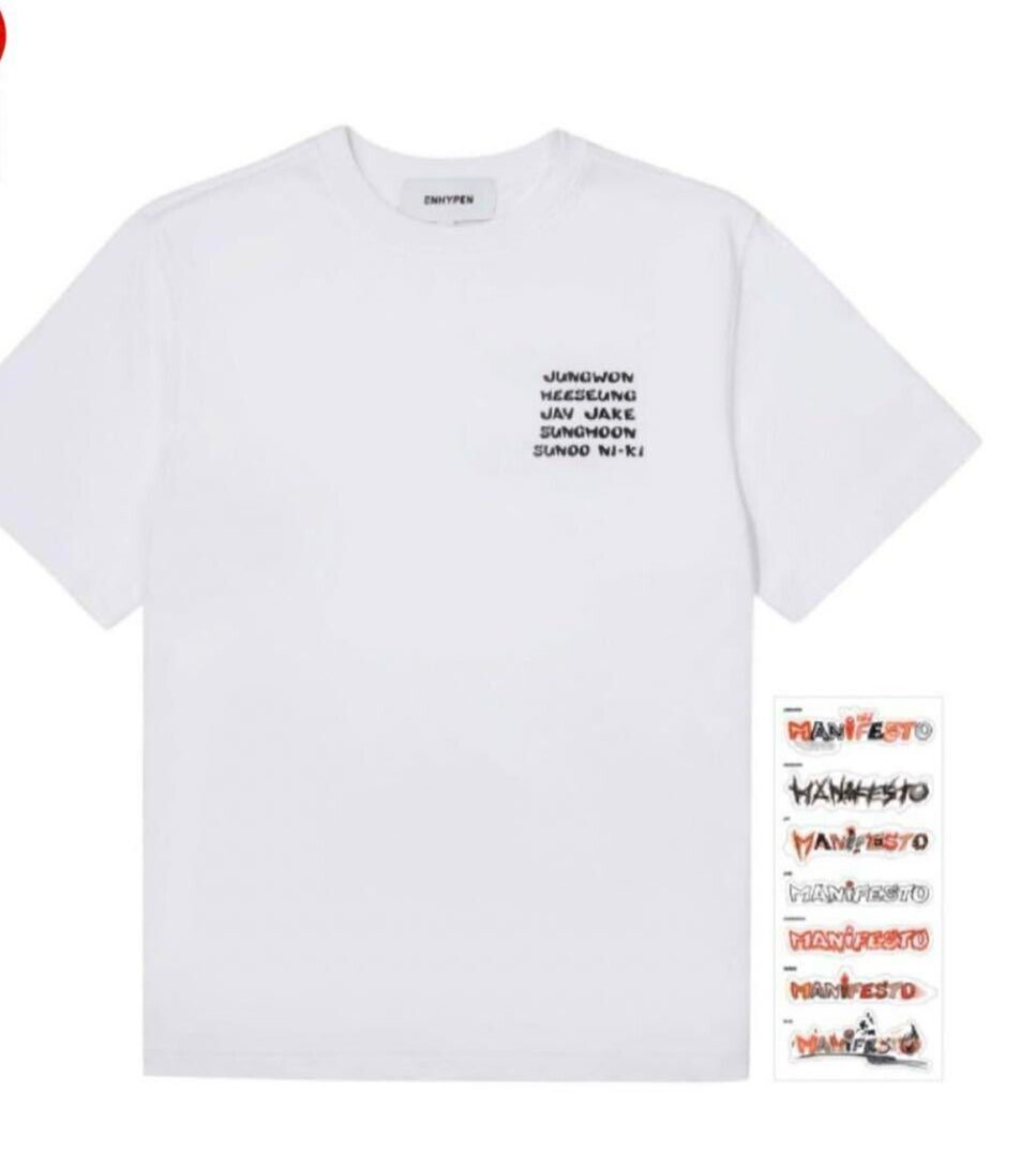 ENHYPEN World Tour MANIFESTO Official T-shirt White With ENHYPEN World Tour MANIFESTO Official T-shirt White With