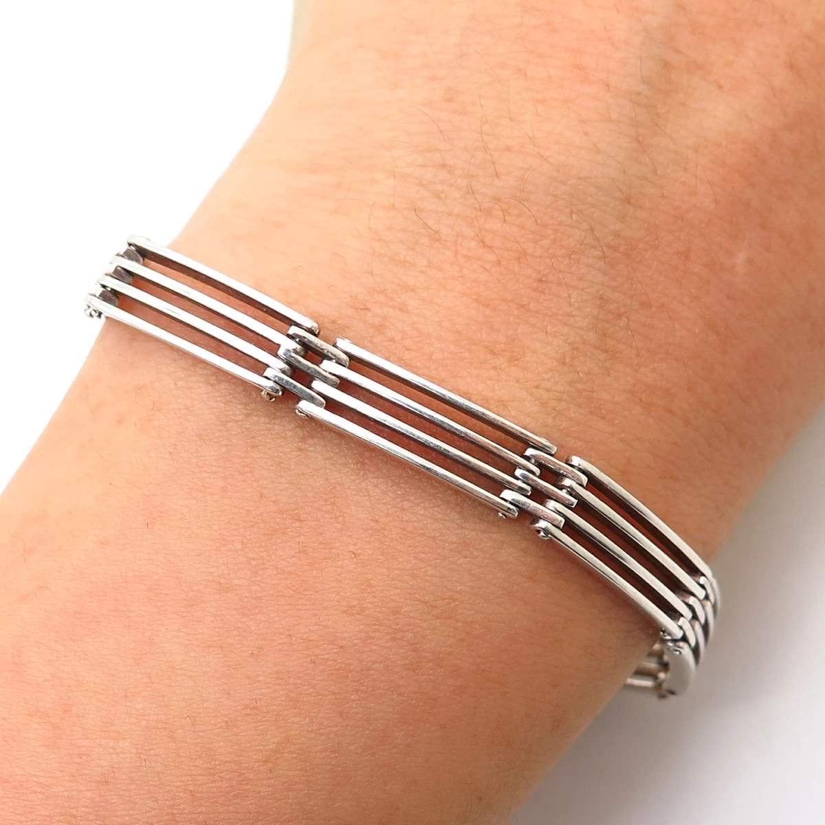 Silver gate bracelet deals