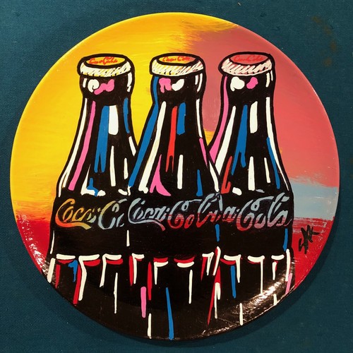 STEVE KAUFMAN ALL ORIGINAL Coca Cola painting drawing SIGNED COA Plate Coke