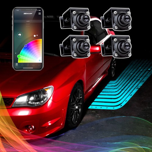 4pc Wing CurbFX RGB Projector LED Light Accent Kit XKchrome Smartphone App - Bild 1 von 7