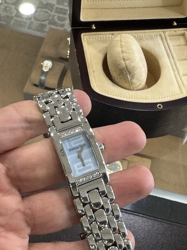 Audemars Piguet Promesse Ladies Stainless Steel & Diamond Blue Dial Quartz Watch