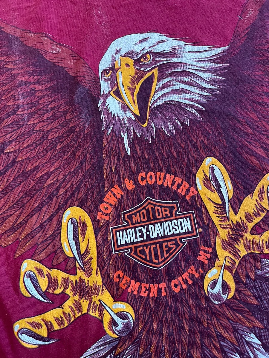 vintage Harley Davidson Motorcycles All Over Print Eagle Tee