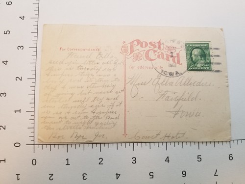 Vintage Postkarte RPPC Katze im Korb Gute Wünsche Grußkarte Poststempel 1911 - Bild 5 von 6