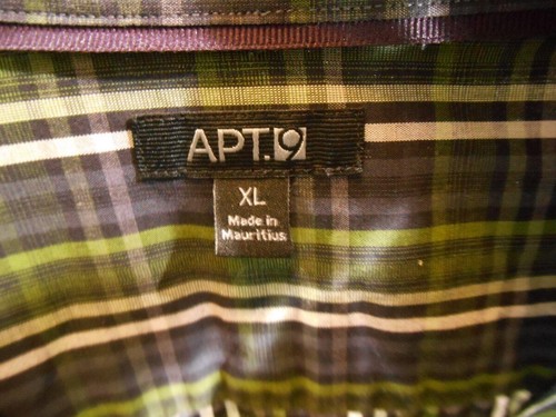 Beautiful Men's XL Apt. 9 Green Plaid Design Long Sleeve Button Shirt - Picture 5 of 5