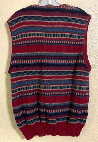Vintage USA Pendleton 100% Virgin Wool Fair Isle Sweater Vest Men’s L - Aladdin - Picture 4 of 4