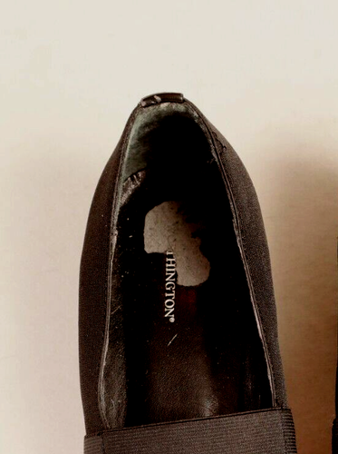Worthington Black Fabric Cloth Women's Slip On Shoes 9 Chunky Indent Heel - Picture 10 of 10