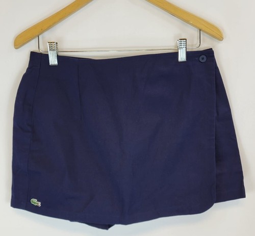 Lacoste Sport Golf Skort Women's Size 46 Navy Blue Flat Front 100% Cotton - Picture 1 of 9