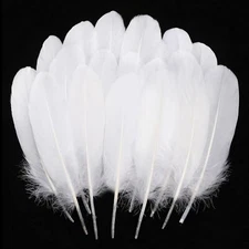 tballinger natural white goose feathers - 120pcs 6-8 inch bulk feathers for cr