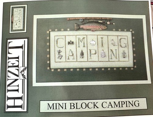 Hinzeit Mini Block CAMPING Cross stitch Pattern & Charms NIP