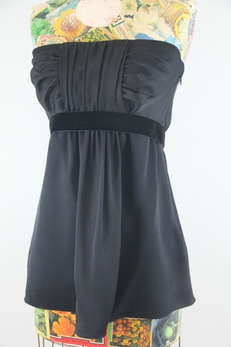Banana Republic 6 Black 100% Silk Velvet Empire Waist Strapless Tube Top $78 259 - Picture 4 of 12