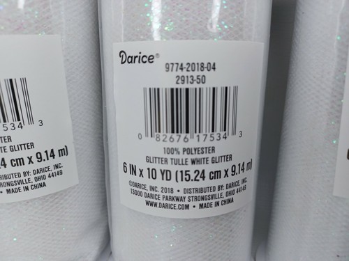 3 Pack Darice 2913-50 White Glitter Tulle Netting Wedding Crafts 6" x 10 yds - Picture 3 of 5
