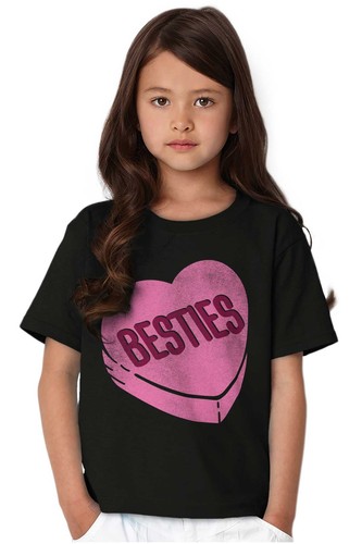 Galantine's Day Besties BFF Candy Hearts Girls Youth Crewneck T Shirts Tees - Picture 5 of 7