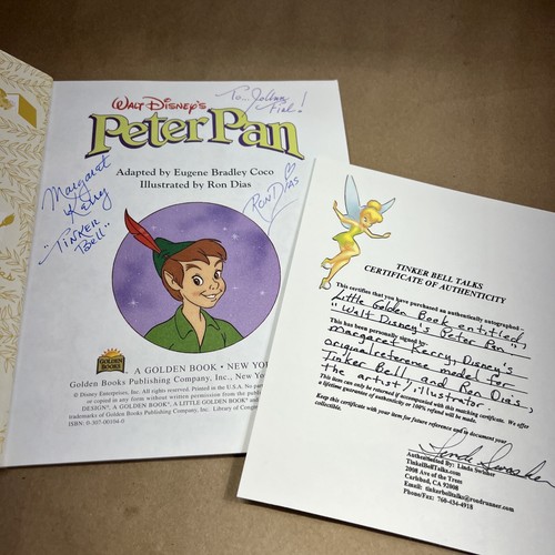 Little Golden Book Disney's Peter Pan Signed By Tinker Bell, Margaret Kerry COA - Picture 9 of 21