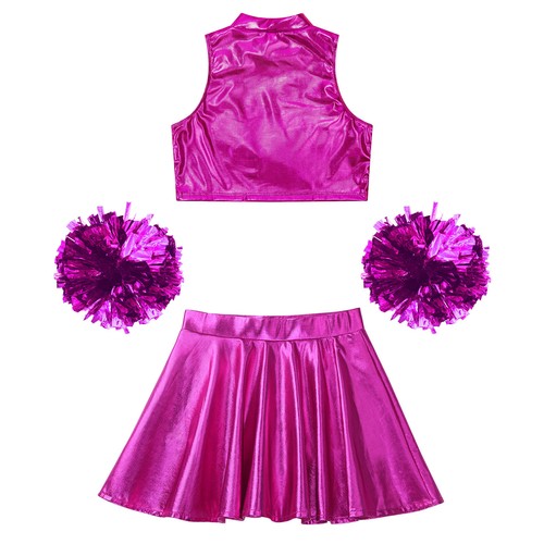 Kinder Mädchen bauchfreies Oberteil mit Rock ärmellos Jazz Tanzkleidung Outfit Activewear 2-teilig - Bild 67 von 74