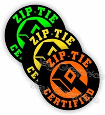 3-pack | Funny ZIP TIE CERTIFIED Hard Hat Stickers | Welding Helmet Decals Label