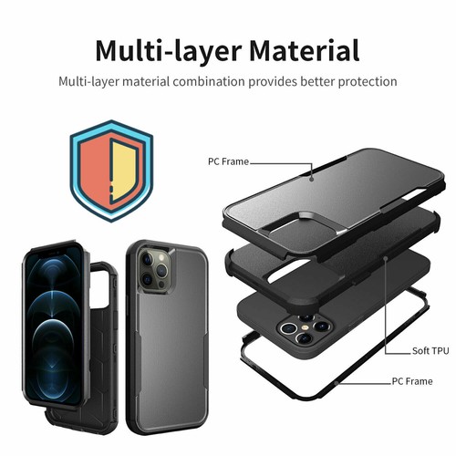 Phone Case Heavy Duty Shockproof Cover For iPhone 14 13 12 Pro Max 11 XS MAX - Picture 12 of 70