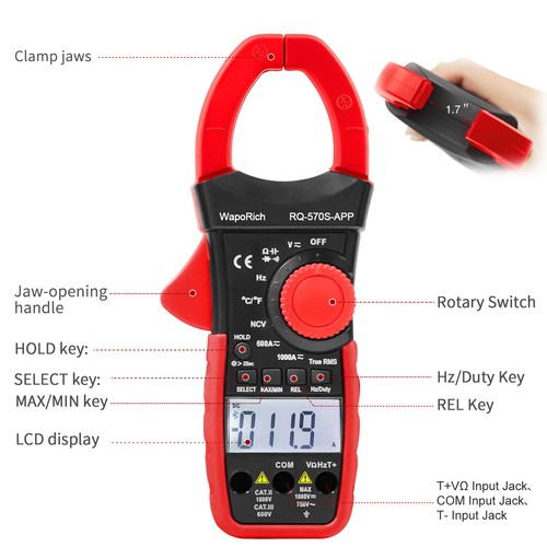 Digital Clamp Meter TRMS 6000counts Multimeter 1000A Amp AC DC Volt Current Test - Picture 4 of 11