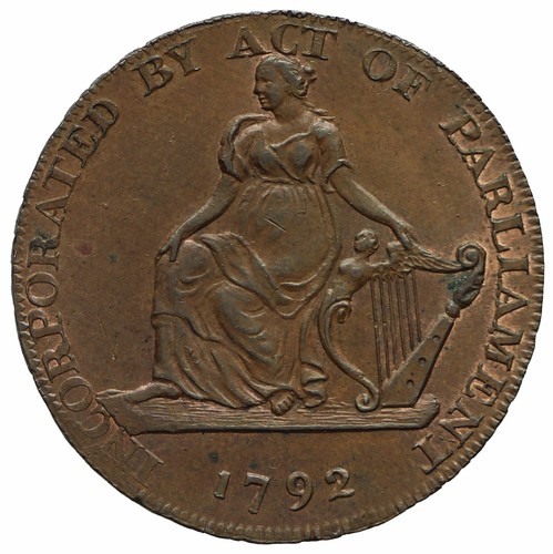 Ficha de medio centavo Irlanda Dublín 1792 Camac Kyan y Camac D&H 42 rara - Imagen 5 de 5